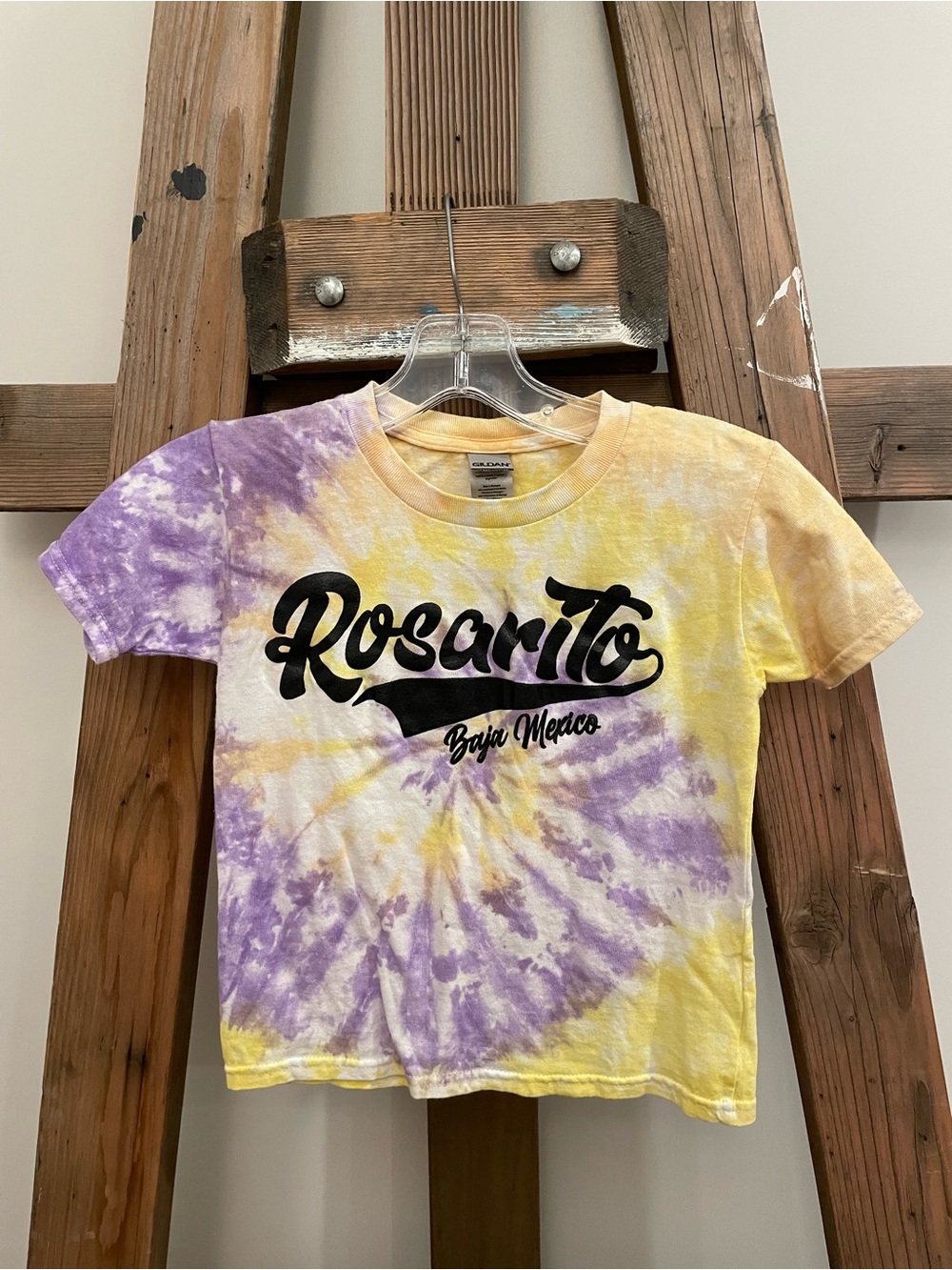 Gildan Yellow & Purple Tie-Dye Rosarito Kids Tee